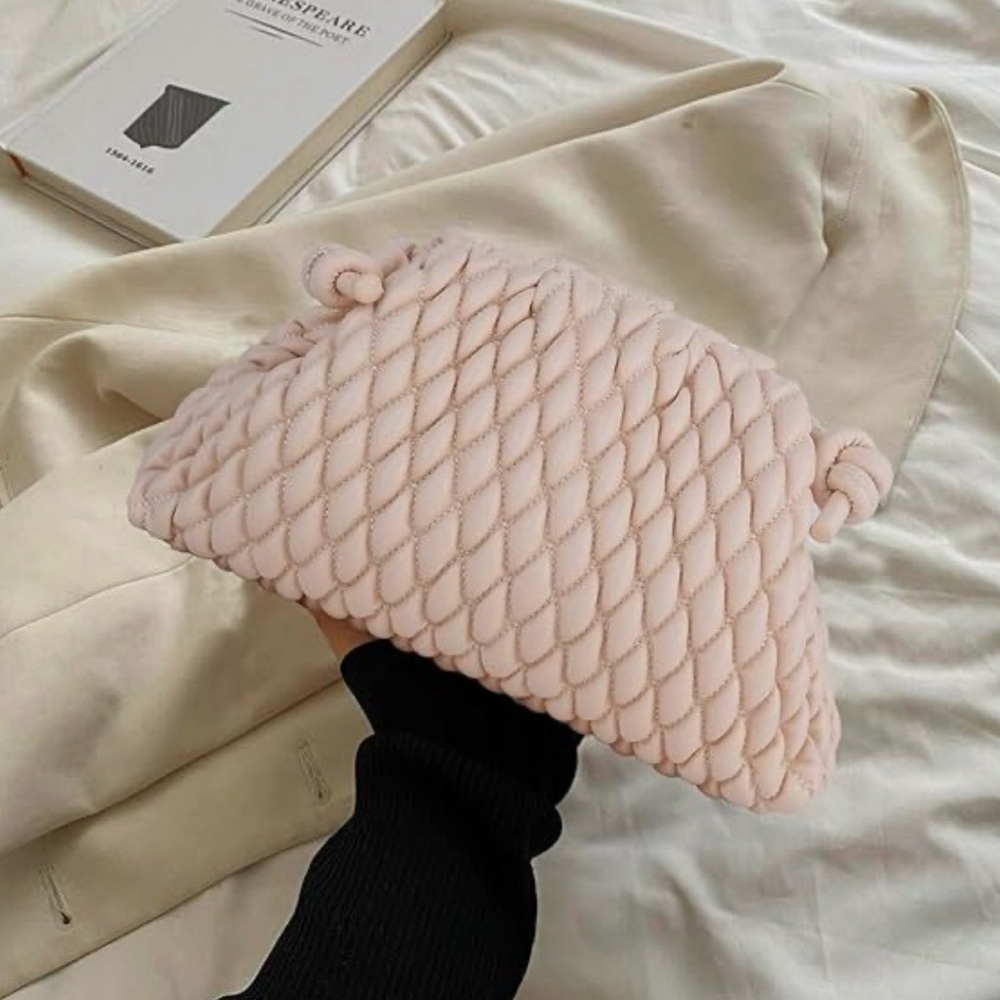 Elegant Pink Quilted Clutch